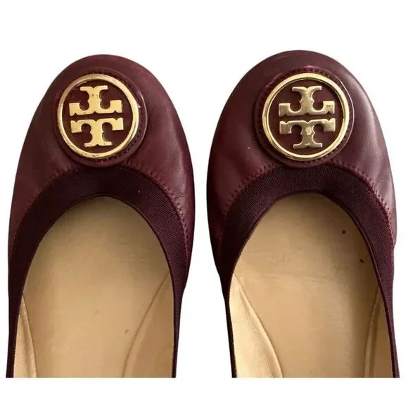 Tory Burch Bordeaux Caroline’s Flats, Ballet Flats.  9.5 - Picture 3 of 11
